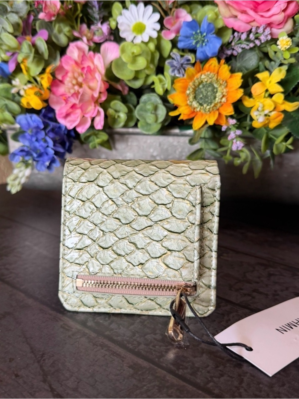 BRAHMIN JANE MINT NOVELLA PAYENT SNAKE LEATHER NWT GREEN - Picture 4 of 8